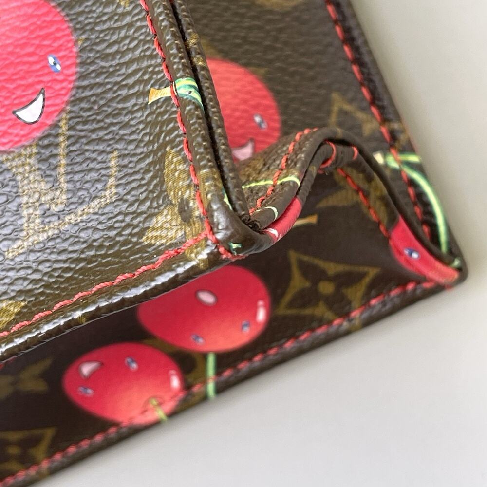 Louis Vuitton Cerise Cherry Sac Plat Brown Monogram Canvas Tote Takashi Murakami - Picture 5 of 16